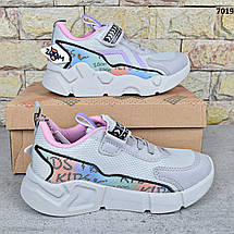 Кросівки дитячі для дівчинки Zoom Kids Туреччина, Сірі кросівки на пінковій підошві, фото 3