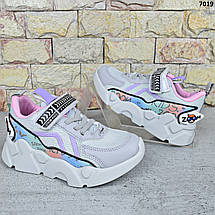 Кросівки дитячі для дівчинки Zoom Kids Туреччина, Сірі кросівки на пінковій підошві, фото 5