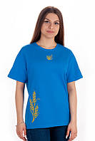 Патриотическая женская футболка Синий, 42