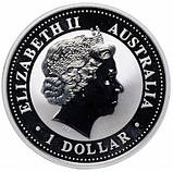 Австралія срібна монета 1$ 2006 рік Собаки Позолочений собака, фото 2