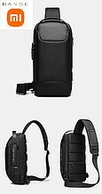 Сумка слінг Xiaomi mi чоловіча нагрудна водонепроникна Bange з USB чорна