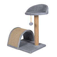 Дряпка для кошек с укрытием-аркой, столбиком-когтеточкой и площадкой для отдыха, 50x38x65 см