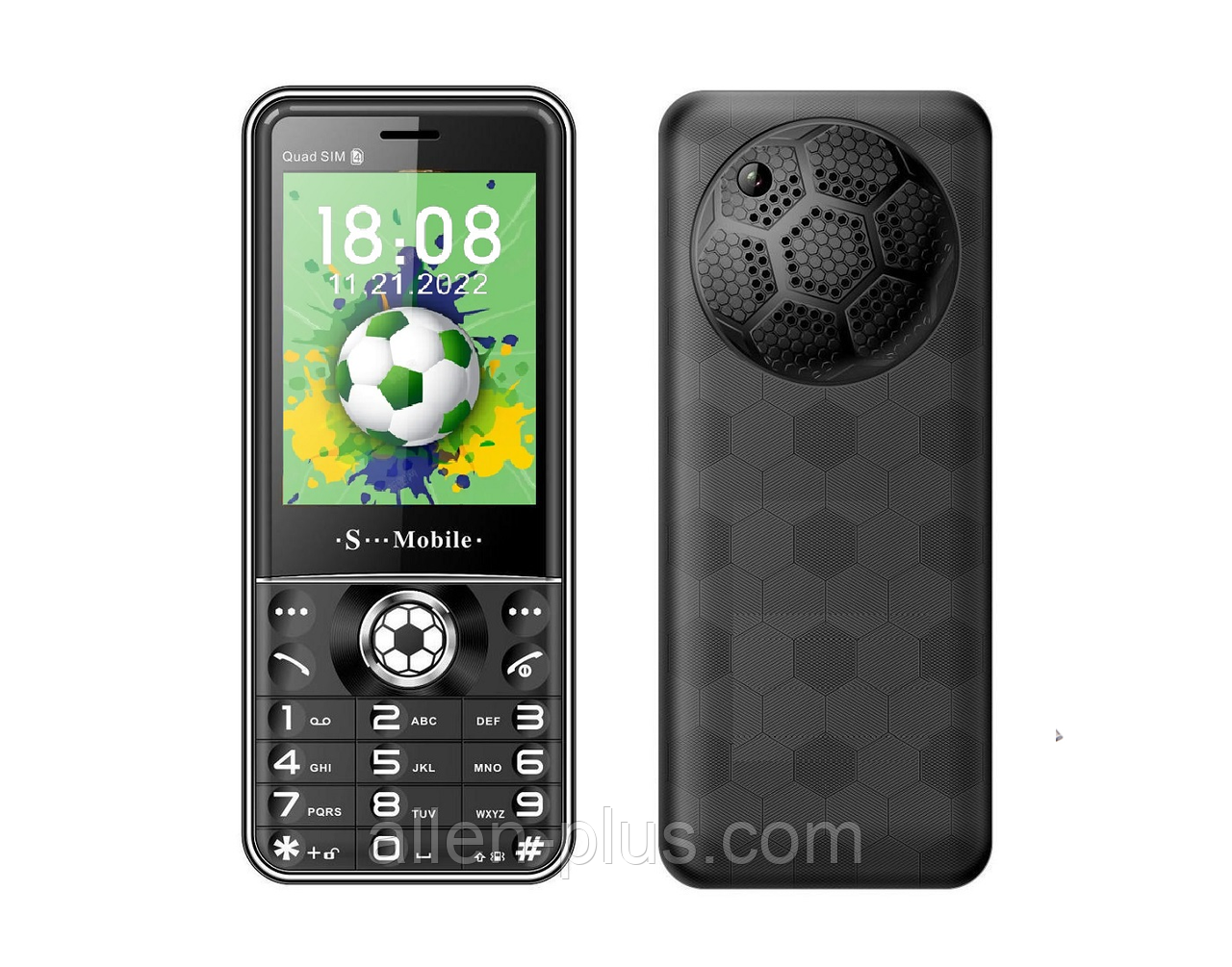 S-Mobile FIFA2022 Телефон кнопковий, чорний (microUSB, ліхтарик, FM-радіо, bluetooth)