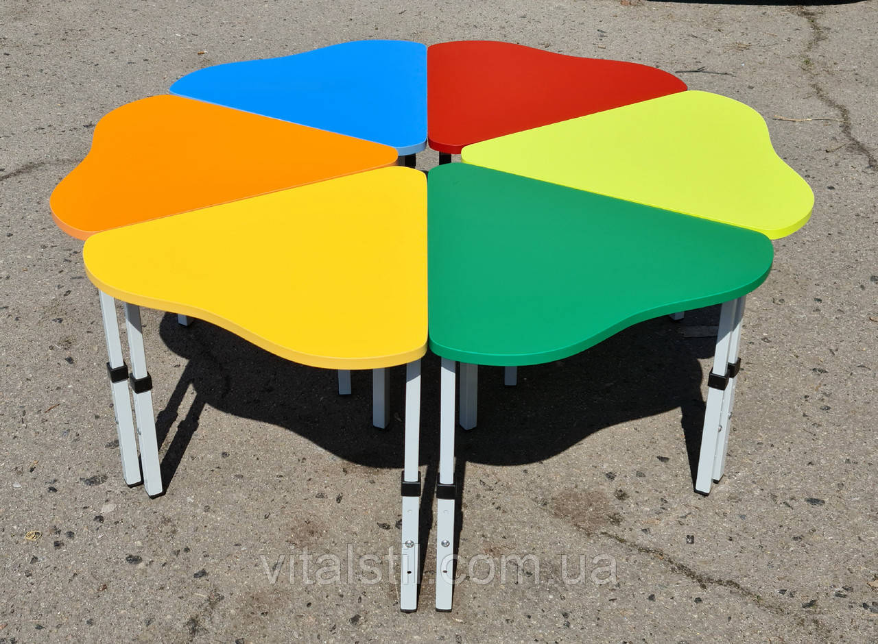 Стіл дитячий "Ромашка" шестимісний регульований за висотою 2-4 р.гр., фото 1