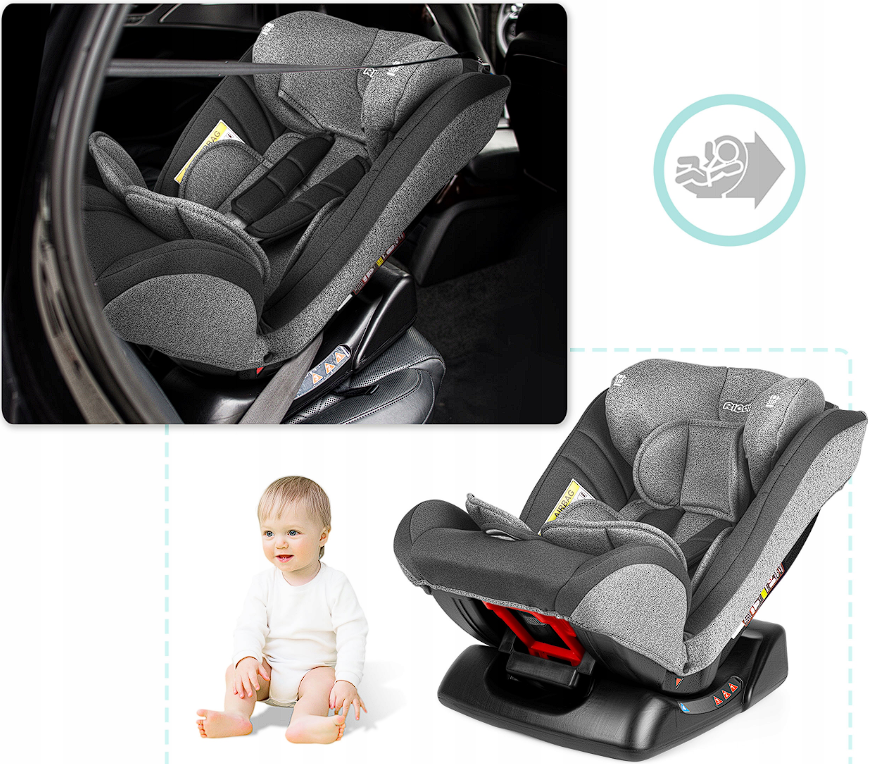 Автокресло Ricokids Luco 0-36 кг Gray (Польша), Детские кресла для новорожденных в машину для авто - фото 9 - id-p1831638135