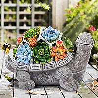 Садові статуї LESES, декор для саду черепах, сонячна маска із 7 світлодіодними ліхтарями