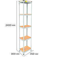 Металлический стеллаж EMBY MRL-2400 ( 450x300) белый/черный