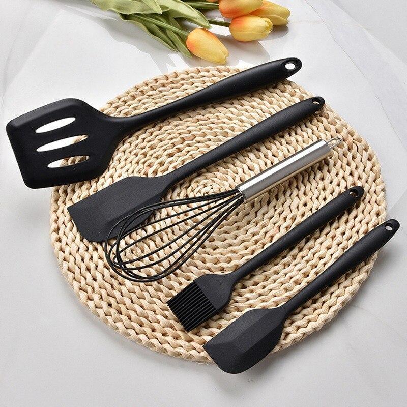 Кухонний силіконовий набір Kitchen Sets 5в1 3 лопатки + 1 вінчик + 1 кисть