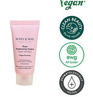 Зволожувальна маска Mary&May Rose Hyaluronic Hydra Wash Off Pack 30 г