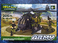 Конструктор IBLOCK Army Военный вертолет 205 дет. (PL-921-428)
