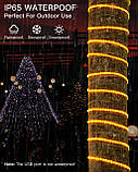 Світлодіодні мотузкові вогні Ollny 100 світлодіодних/33-футових різдвяних вогнів на відкритому повітрі, фото 6