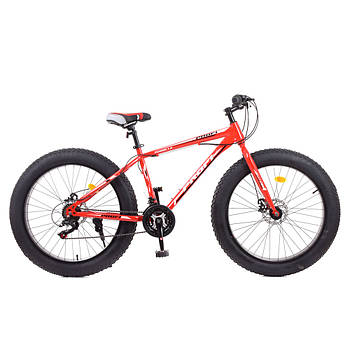 Напівфетбайк спортивний велосипед 26 дюйми сталева рама Profi EB26POWER 1.0 S26.4 Червоний