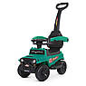 Дитяча каталка-толокар Bambi M 4845 з батьківською ручкою 2 в 1 зелений, фото 2