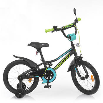 Двоколісний дитячий велосипед 18 дюймів з додатковими колесами Profi Prime Y18224-1 Чорний