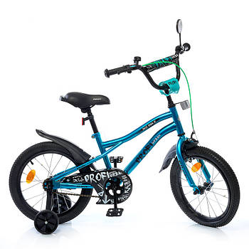 Двоколісний дитячий велосипед 16 дюймів з ручним гальмом і дзвінком Profi Urban Y16253S-1 Бірюзовий