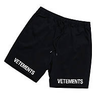 Чорні спортивні шорти Vetements logo унісекс Ветементс Ветмо