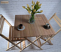 Стол + стулья складной набор для кофейни. Столик и два стульчика для пикника и дачи.