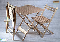 Складные столы и стулья для кофейни. Столик и два стульчика для пикника и дачи.