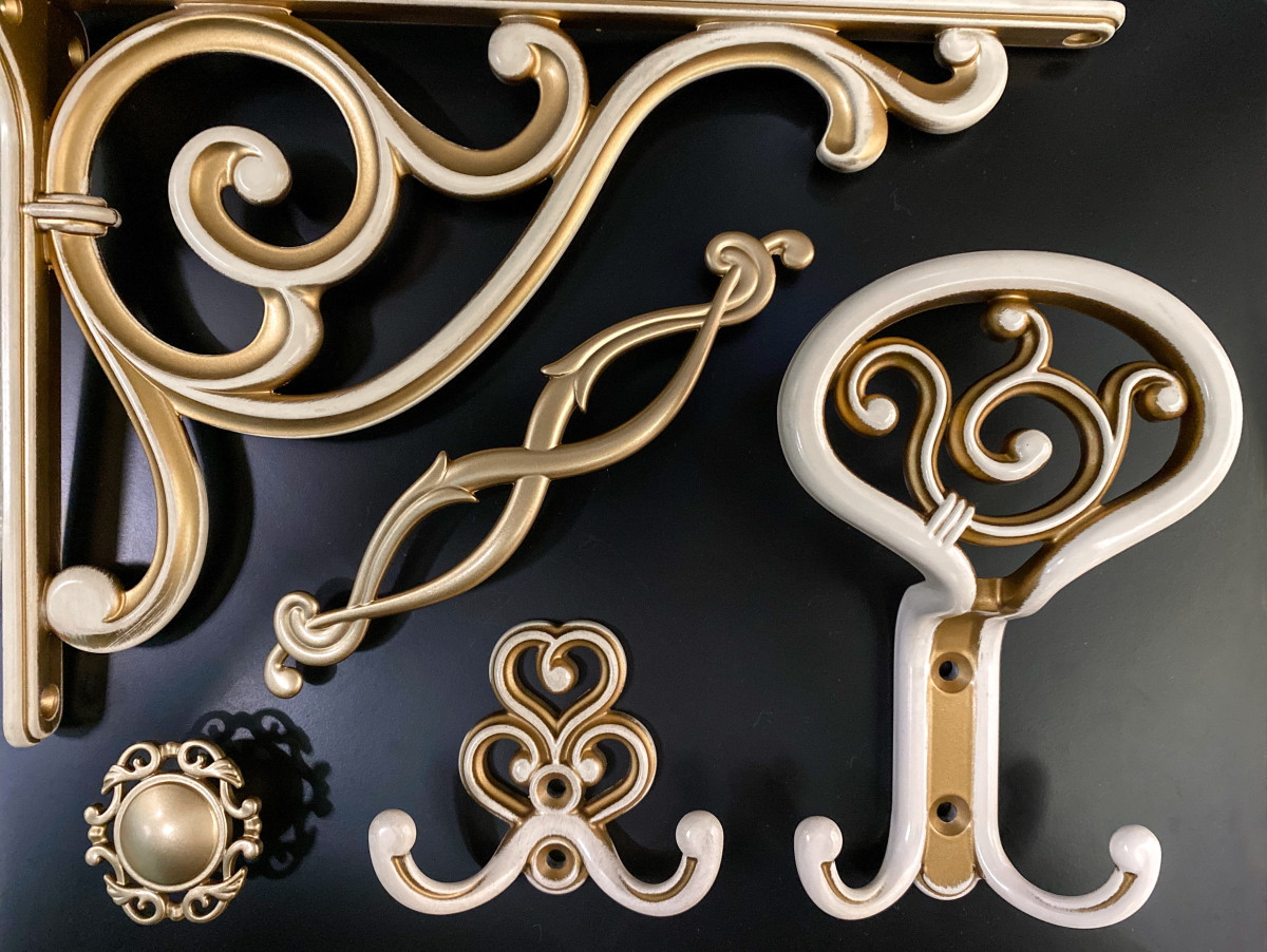 Ручка-скоба Elegant Decor сучасна класика GU-W5010 поєднання з іншою фурнітурою