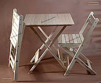 Складные столы и стулья для кофейни. Столик и два стульчика для пикника и дачи.