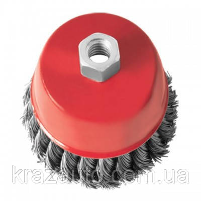 Щітка чашкова 65 мм, для КШМ, М14 (пучки крученого дроту) INTERTOOL BT-2065
