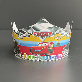 Ковпак корона святкова "Тачки Маквін", Колпак корона праздничная "Тачки Маквин"