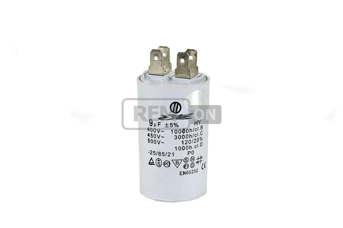 Конденсатор CBB60 9 мкФ 450V, з клемами, фото 1