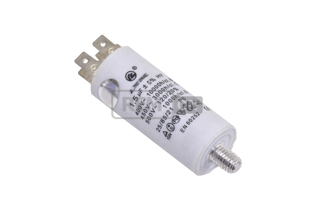 Конденсатор CBB60 1.5 мкФ 450V, з гайкою