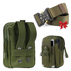 Сумка тактична A50 + Подарунок Ремінь чоловічий Tactical Belt / Сумка на пояс для ЗСУ з MOLLE