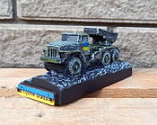 Статуетка БМ-21 Град з гіпсу ручної роботи - Військова техніка на подарунок, розмір 12.5х6х5.5 см