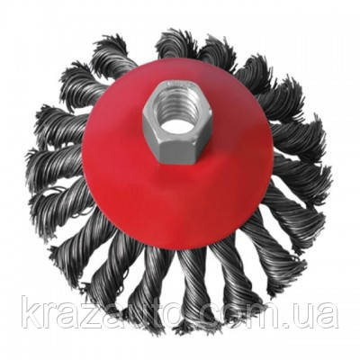 Щітка конусна 125 мм, для КШМ, М14 (пучки кручений дріт) INTERTOOL BT-4125
