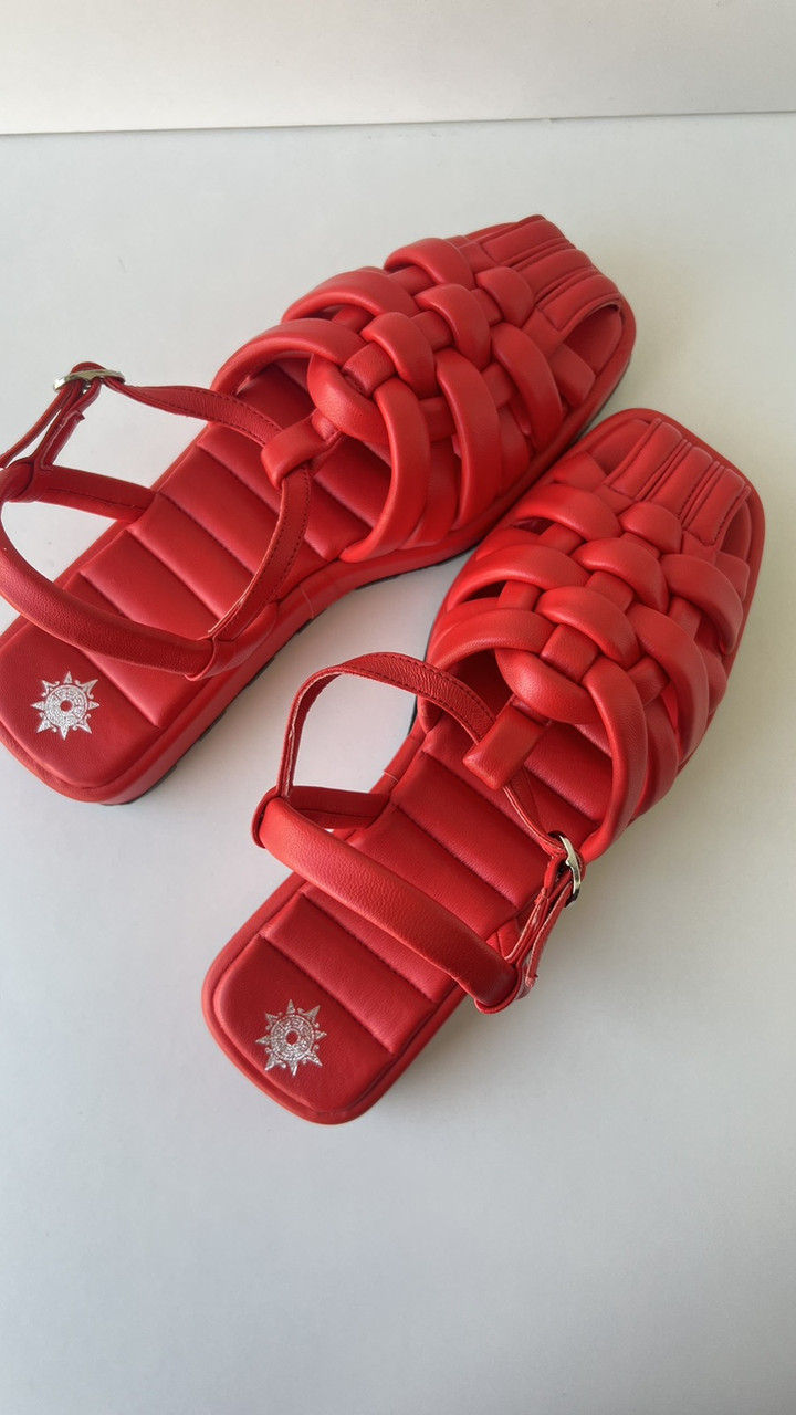 Жіночі шкіряні босоніжки червоні Massimo Granieri 36 р. art 251200386
