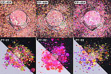 НАБІР ГЛІТЕРІВ ГОЛОГРАФІЧНИХ CHAMELEON MIX NEON PINK CHUNKY GLITTER 6 x 30 МЛ, фото 3