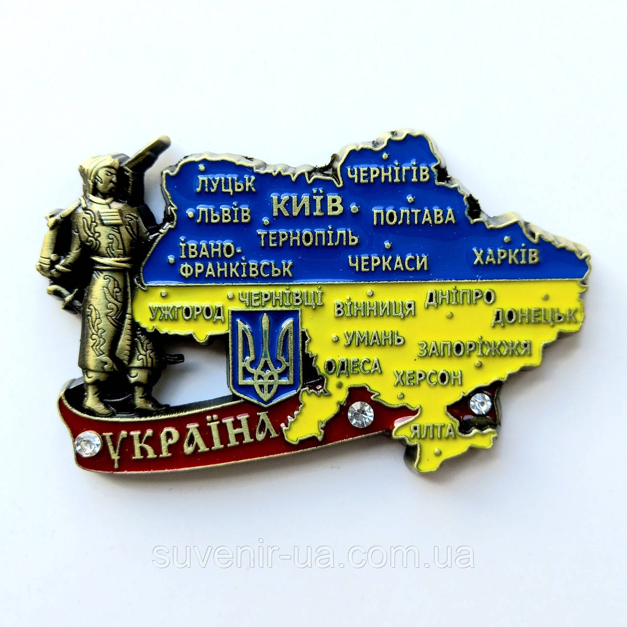Магніт Мапи України З Містами Метал Під Бронзу 7 Х 4 См. — Купити ...