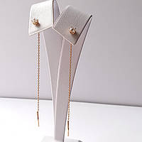 Срібні сережки-протяжки в позолоті Ніжність