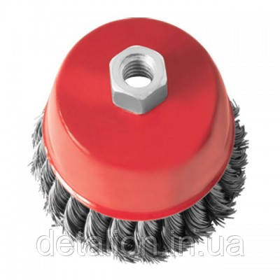 Щітка чашкова 150 мм, для КШМ, М14 (пучки крученого дроту) INTERTOOL BT-2150, фото 1