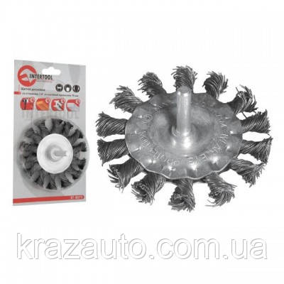 Щітка кільцева 100 мм для дриля, 1/4" (пучки крученого дроту) INTERTOOL BT-8100