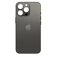 Задняя крышка для iPhone 13 Pro, черная для замены без разборки корпуса (большой вырез под стекло камеры)