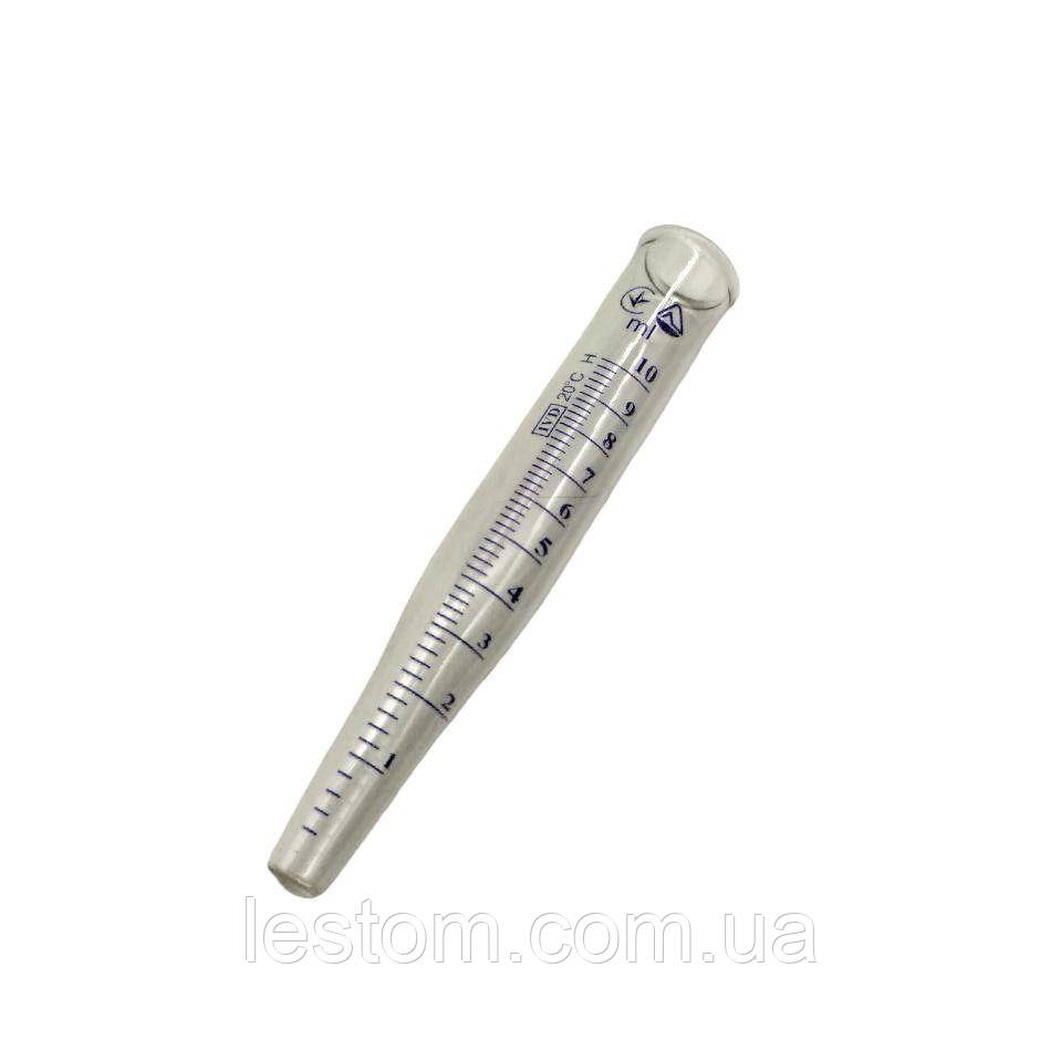 Пробірка 10 мл скляна, центрифужна градуйована