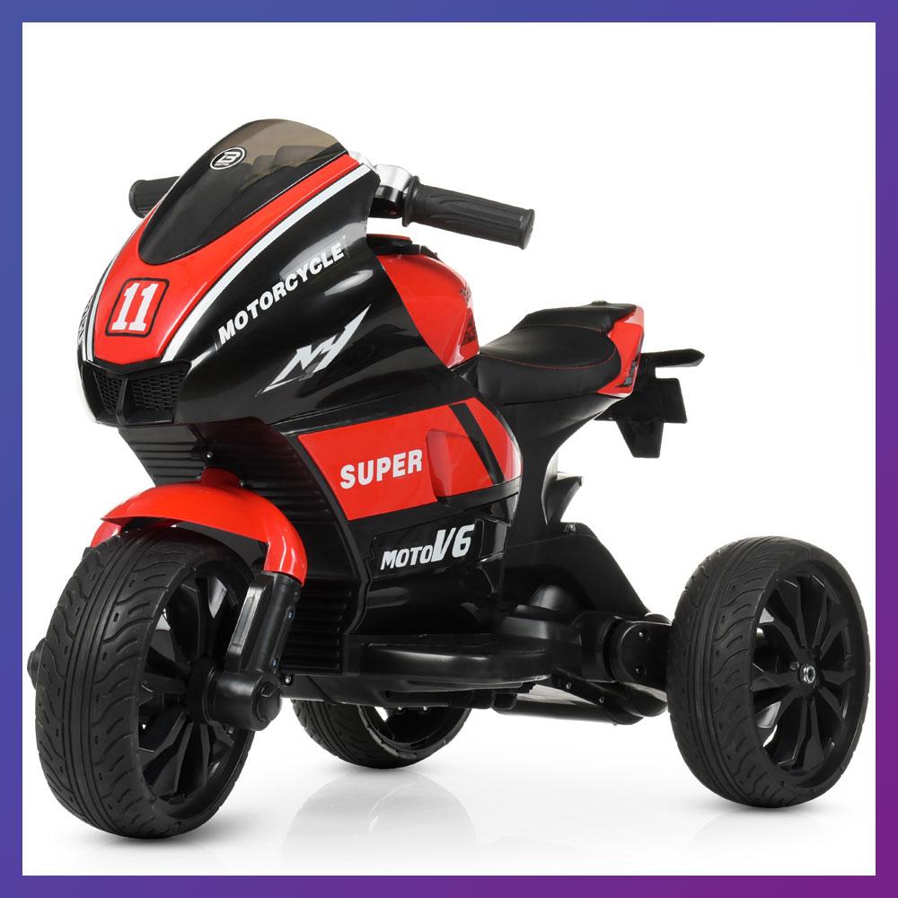 Дитячий електромобіль триколісний мотоцикл YAMAHA Bambi M 4135L-3 чорно-червоний
