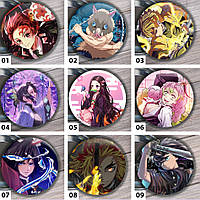 Набор значков аниме: Клинок, рассекающий демонов / Demon Slayer: Kimetsu No Yaiba |№2