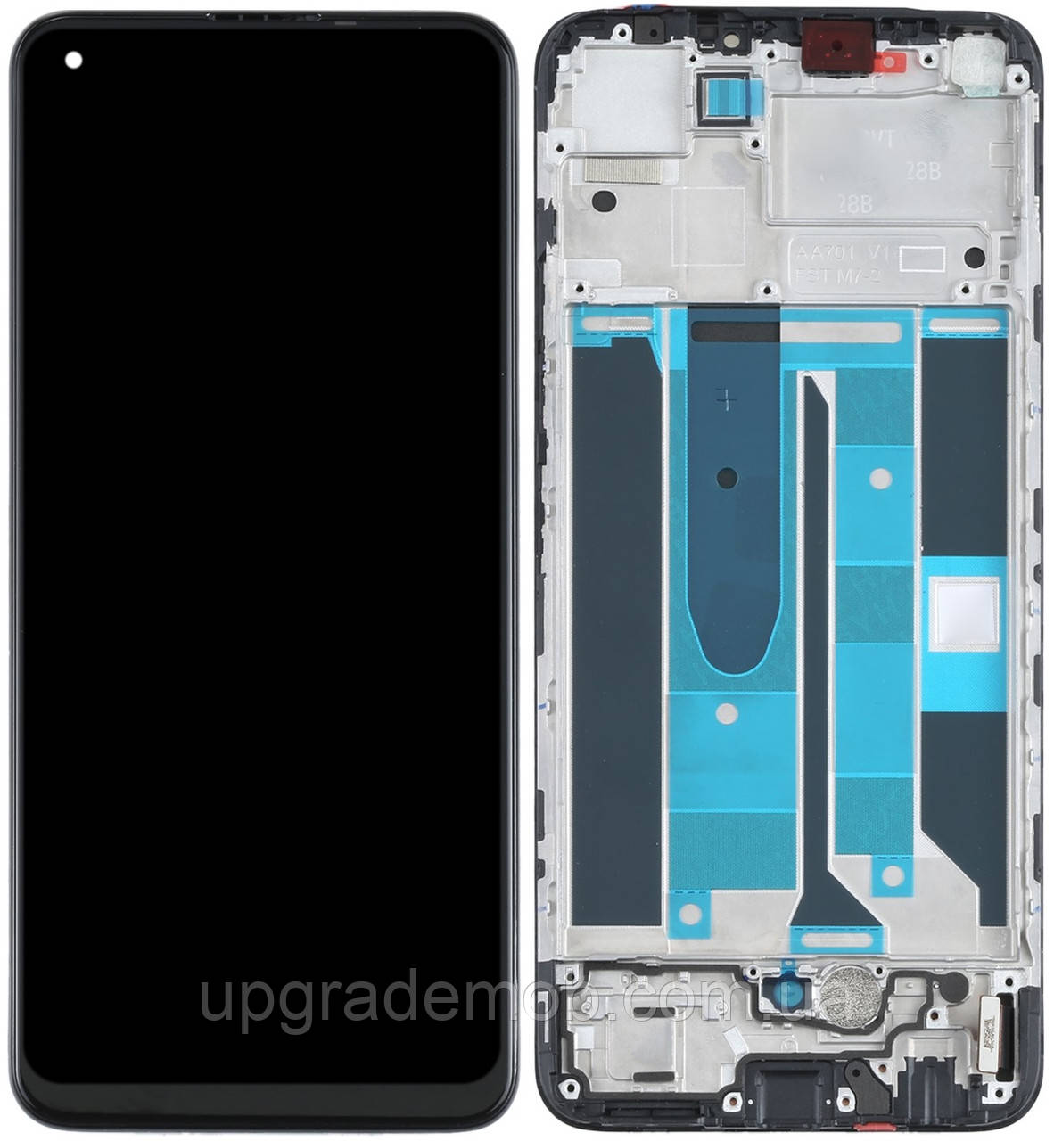 Дисплей модуль тачскрин Realme 8 4G /8 Pro чорний OLED з рамкою, фото 1