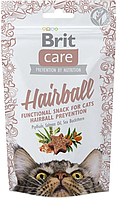 Функциональные лакомства для выведения шерсти для кошек Brit Care Functional Snack Hairball 50 г