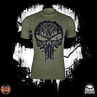 Тактическая футболка цвета оливы "Каратель", мужские футболки и майки, тактическая и форменная одежда