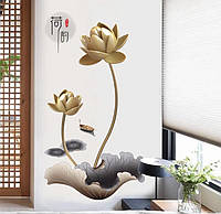 Вінілова Наклейка на стіну "Квітки Лотоса з човником" - 60*90см