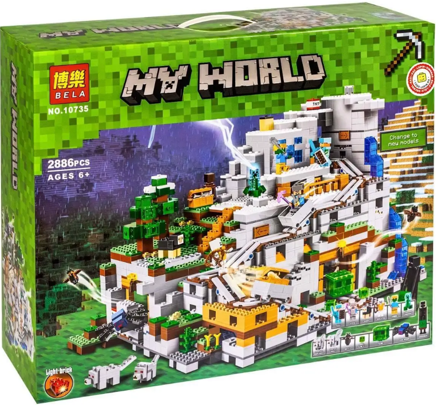 Конструктор для Детей Leduo My World Minecraft Майнкрафт Горная Пещера ...
