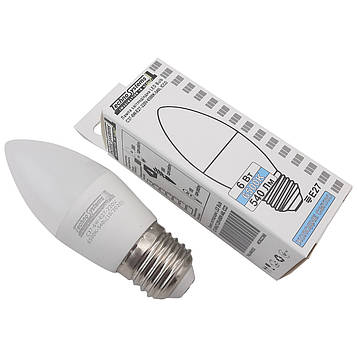 Лампа світлодіодна LED Bulb-C37-6W-E27-220V-6500K-540L ICCD (свічка) TNSy