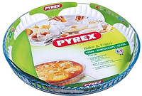 Форма для запекания стеклянная круглая Pyrex Flan Dish 814B000 30см