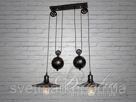 Люстра Loft на 2 плафони 9016-2BK