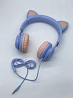 Дротові навушники з мікрофоном Hoco W36 Cat ear Dream Blue